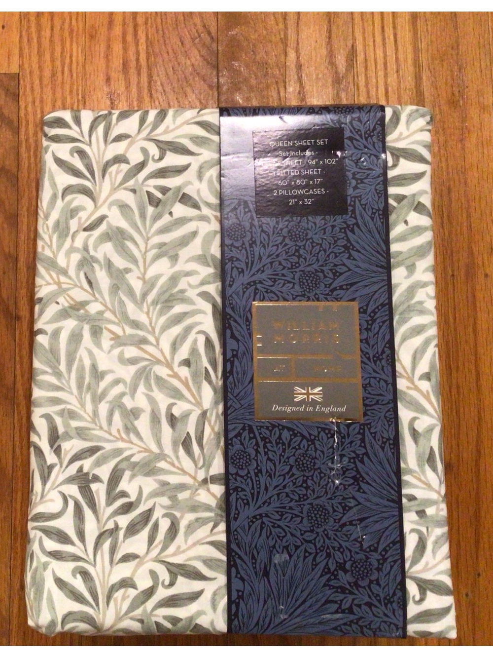 WILLIAM MORRIS QUEEN FLAT SHEET - WILLOW BOUGH SAGE